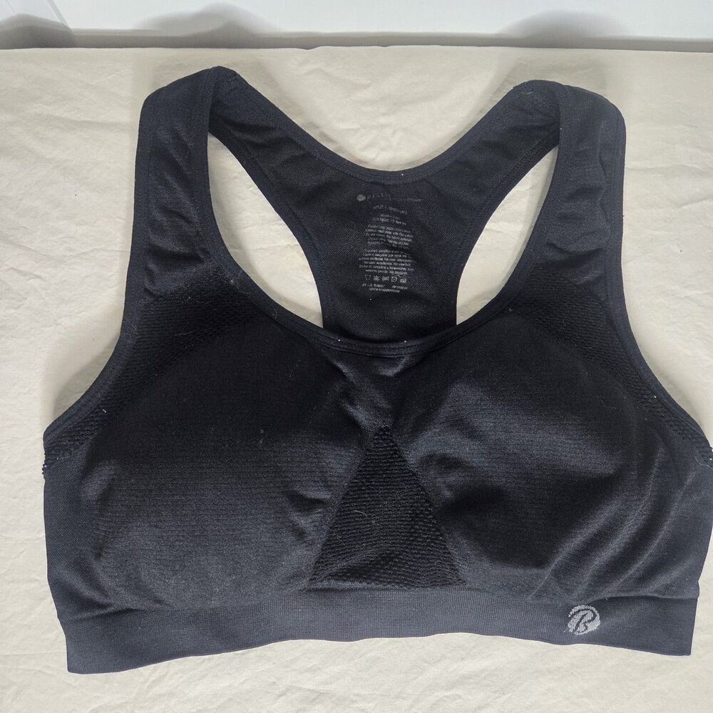 Medium Womens Ballys Sports Bra Black with Hook Eye Clasp
